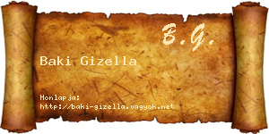 Baki Gizella névjegykártya