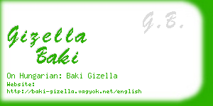 gizella baki business card